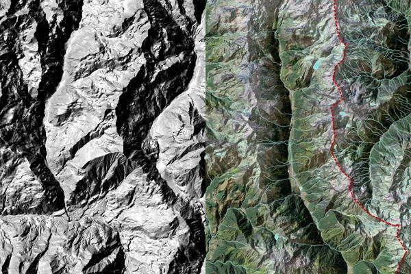 Hillshade map