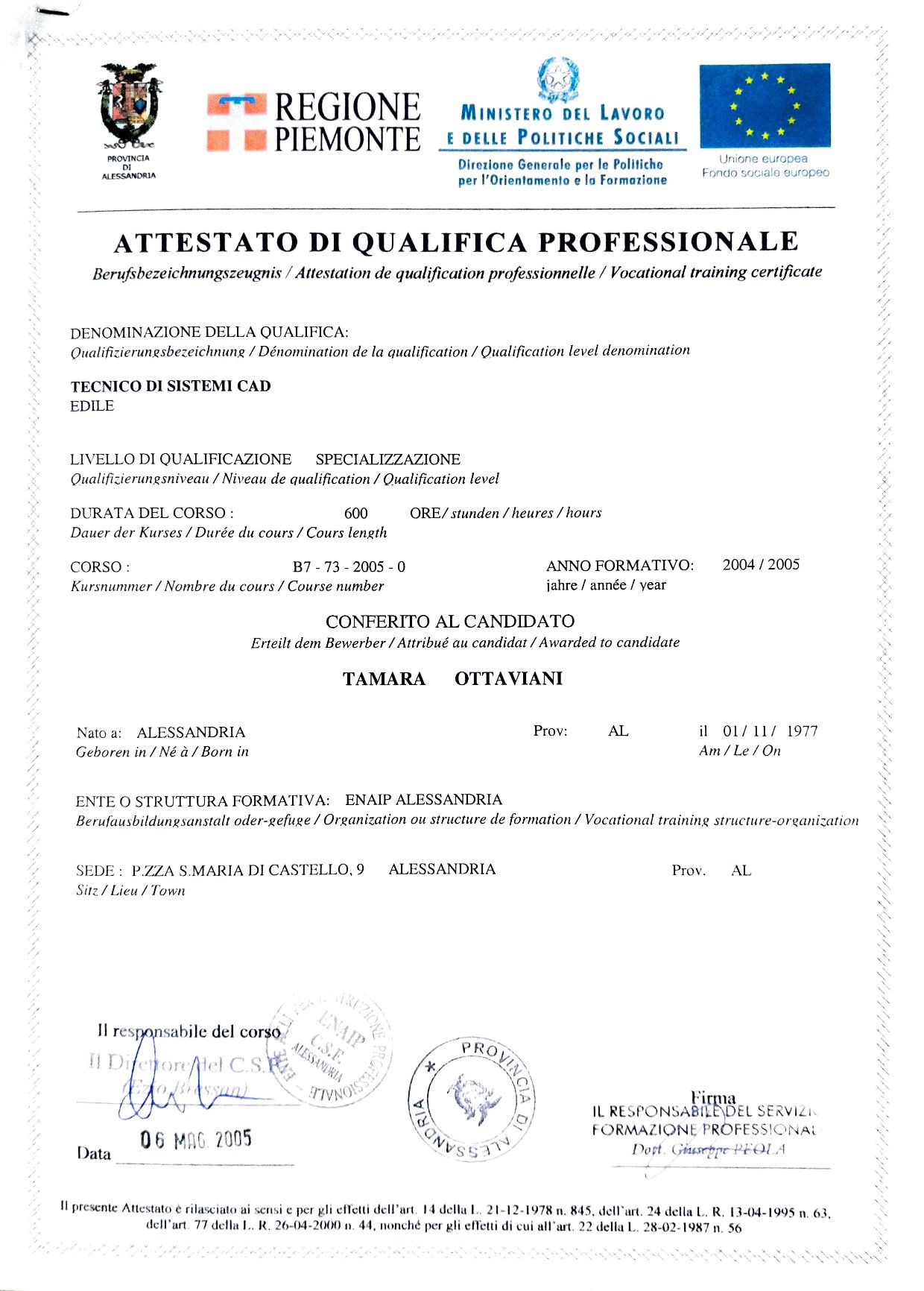 Anteprima Qualifica Tecnico Sistemi CAD